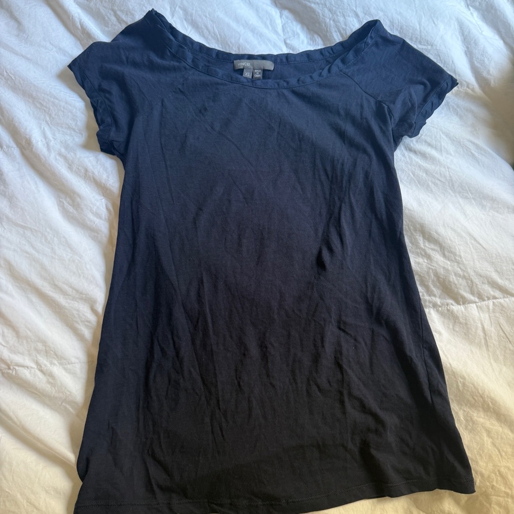 Vince Navy Short Sleeve Tee